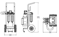 OFCD-BC-1-09-MXXX-MXXX-B-10 ESA Rental Compact Dual Stage Basic Cart Mobile Offline Filtration System - 2