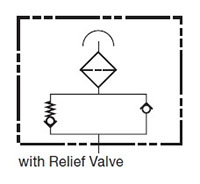 Hydraulic Symbol for Breathers, BF 3 (with Relief Valve)