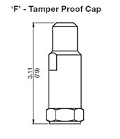 Adjustment Options ‘F’ - Tamper Proof Cap for DB Pressure Relief Valve, Direct Acting, Poppet Type (DB08A-01)