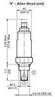 Adjustment Options ‘V’ - Allen Head (std) for DB Pressure Relief Valve, Direct Acting, Poppet Type (DB08A-01)