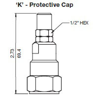 Adjustment Options ‘K' - Protective Cap for DB Pressure Relief Valve, Direct Acting, Poppet Type (DB10P-01)