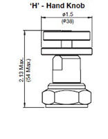 Adjustment Options ‘H’ - Hand Knob for DB Pressure Relief Valve, Direct Acting, Poppet Type (DB12P-01)