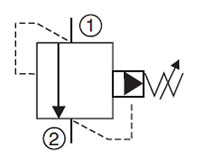 Hydraulic Symbol for DB Pressure Relief Valve, Direct Acting, Poppet Type (DB12P-01)