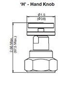 Adjustment Options ‘H’ - Hand Knob for DB Pressure Relief Valve, Direct Acting, Poppet Type (DB16P-01)