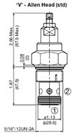 Adjustment Options ‘V’ - Allen Head (std) for DB Pressure Relief Valve, Direct Acting, Poppet Type (DB16P-01)