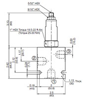 Dimentional Image for DR Pressure Reducing/Relieving, Direct Acting, Spool Type (DR08-01)