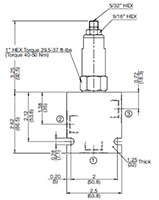 Dimentional Image for DR Pressure Reducing/Relieving, Direct Acting, Spool Type (DR10-01)