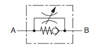 Hydraulic Symbol for Valves, In-Line Flow Control w/Check