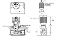 Dimensional Image for Valves, In-Line Flow Control w/Check