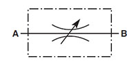 Hydraulic Symbol for Valves, In-Line Needle/Flow Control