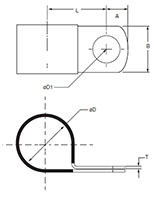 Dimensional Image for Clamps, P Type