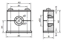 Dimensional Image for Clamps, DIN 3015 - Heavy Duty HRES