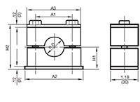 Dimensional Image for Clamps, DIN 3015 - Light Duty - HRL (Sizes 1 - 8)