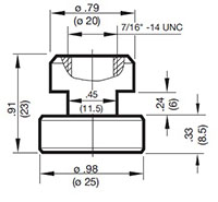 Dimensional Image for Clamps, DIN 3015 - Heavy Duty - HRS C-Rail Nut (Sizes 4)