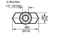 Dimensional Image for Clamps, DIN 3015 - TWIN - HRZ C-Rail Nut