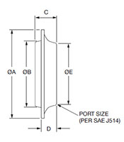 Dimensional Image for HTMS TWF Tank Weld Flanges