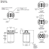 Dimensional Image for In-Line Spin-On Filter - MF Series (250 PSI)