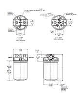 Dimensional Image for In-Line Spin-On Filter - MF Series (250 PSI)