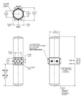 Dimensional Image for In-Line Duplex Spin-On Filter - MFD Series (250 PSI)