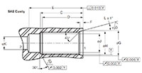 Dimensional Image for RB SAE Cavity Valves, Hose Break/Check