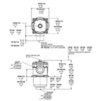 Dimensional Image for In-Tank / In-Line Return Filter - RF Series (360 PSI)