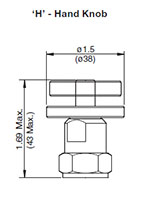 Adjustment Options for SD Flow Control Valves, Needle, Poppet Type SD08-01-('H'-Hand Knob)