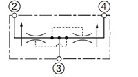 Hydraulic Symbol for ST Flow Divider/Combiner, Spool Type