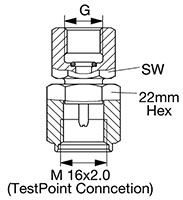 Dimensional Image for 1620 Series Test Points/Hoses (6003769)