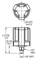 Dimensional Image for VMF-VR: Low Pressure / Return Type G: Electrical Switch (2099279)
