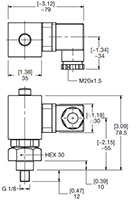Dimensional Image for VMF-VR: Low Pressure / Return Type LE: Visual & Electrical Switch (2079537)