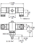 Dimensional Image for VMF-VR: Low Pressure / Return Type LZ: Visual & Electrical Switch (1282876)