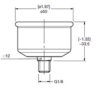 Dimensional Image for VMF-VR: Low Pressure / Return Type UE: Vacuum Gage (313598)
