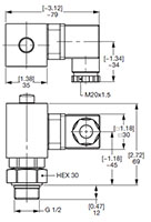 Dimensional Image for VMF-VR: Low Pressure / Return Type LE: Visual & Electrical Switch (1267121)