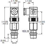 Dimensional Image for VMF-VR: Low Pressure / Return Type D: Visual & Electrical Switch (312364)