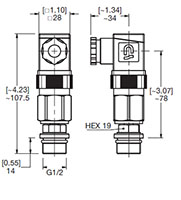 Dimensional Image for VMF-VR: Low Pressure / Return Type D: Visual & Electrical Switch (2089823)