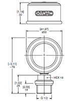 Dimensional Image for VMF-VR: Low Pressure / Return Type E/ES: Gauge (306828)