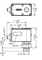 Dimensional Image for VMF-VR: Low Pressure / Return Type LZ: Visual & Electrical Switch (1300508)