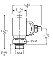 Dimensional Image for VMF-VR: Low Pressure / Return Type LZ: Visual & Electrical Switch (1265422)