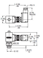 Dimensional Image for VMF-VR: Low Pressure / Return Type LZ: Visual & Electrical Switch (1250617)
