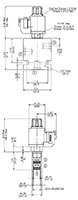 Dimensional Image for 3-Way, 2 Position, Direct Acting, Spool Type Valve (WK06C-01)