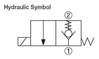 Hydraulic Symbol for Poppet Type Solenoid Valves, Normally Closed, Pilot Operated (WS06Z-01)