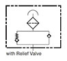 Hydraulic Symbol for Breathers, BF 3 (with Relief Valve)