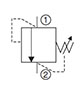 Hydraulic Symbol for DB Pressure Relief Valve, Direct Acting, Poppet Type (DB08A-01)