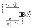 Hydraulic Symbol for DB Pressure Relief Valve, Direct Acting, Poppet Type (DB10P-01)