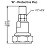 Adjustment Options ‘K' - Protective Cap for DB Pressure Relief Valve, Direct Acting, Poppet Type (DB12P-01)