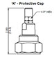 Adjustment Options ‘K' - Protective Cap for DB Pressure Relief Valve, Direct Acting, Poppet Type (DB16P-01)