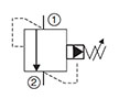 Hydraulic Symbol for DB Pressure Relief Valve, Direct Acting, Poppet Type (DB16P-01)