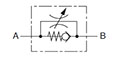 Hydraulic Symbol for Valves, In-Line Flow Control w/Check