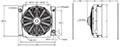 Dimensional image for Sizes 2 - 4 Type ELD Cooling System