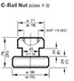 Dimensional Image for Clamps, DIN 3015 - Heavy Duty HRES C-Rail Nut (Sizes 1-3)